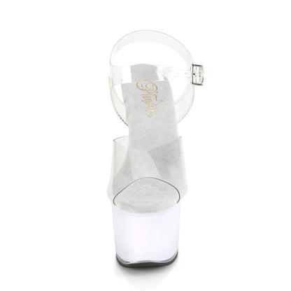 Pleaser Womens Sandals ILLUMINATOR-708 Clr/White Glow