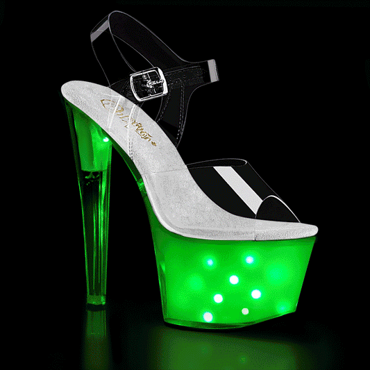 Pleaser Womens Sandals ILLUMINATOR-708 Clr/White Glow