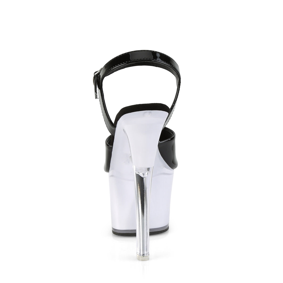 Pleaser Womens Sandals ILLUMINATOR-709 Blk Pat/White Glow