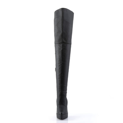 Devious Bombas para mujer INDULGE-3011 Blk Cuero (P)