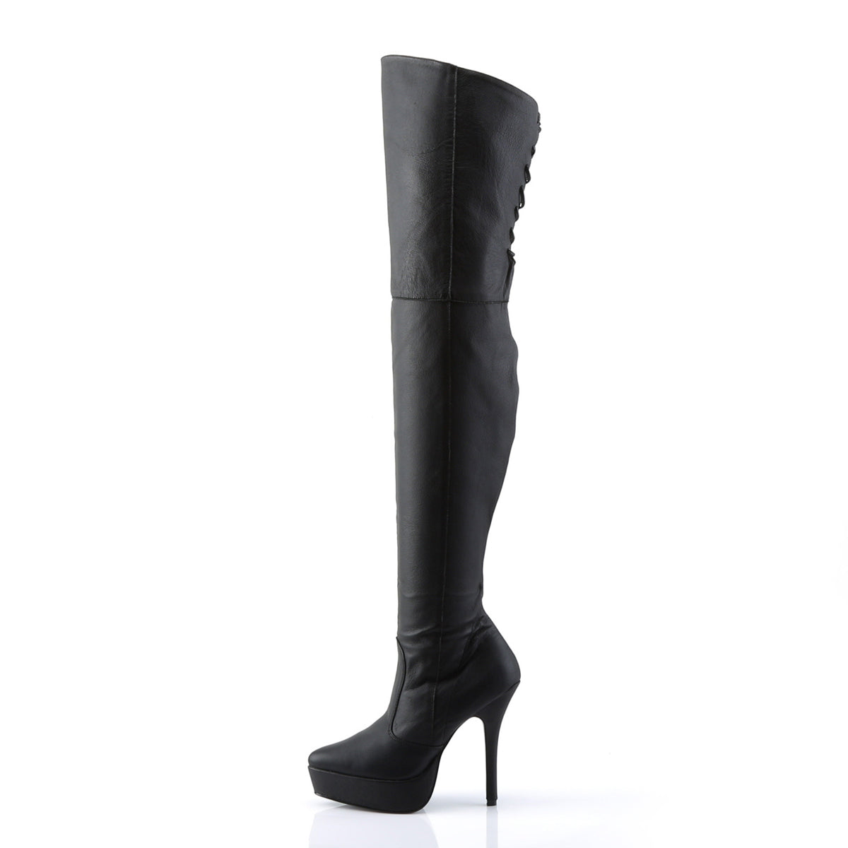 Devious Bombas para mujer INDULGE-3011 Blk Cuero (P)