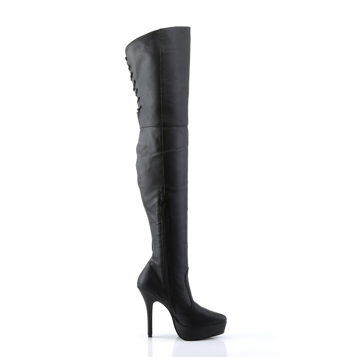 Devious Bombas para mujer INDULGE-3011 Blk Cuero (P)
