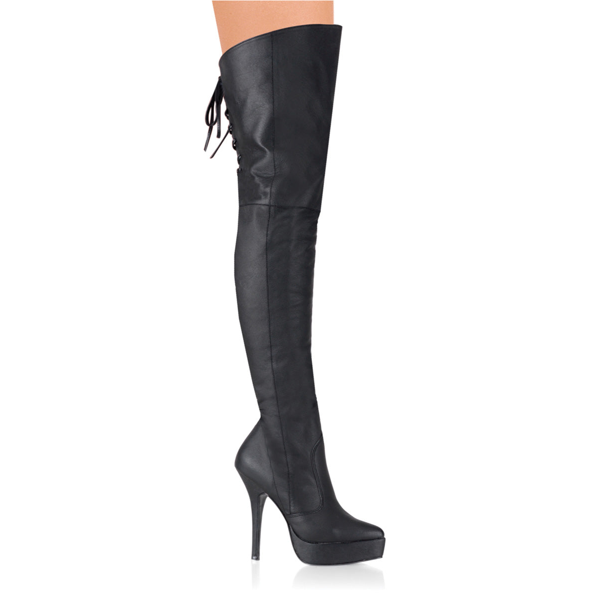 Devious Bombas para mujer INDULGE-3011 Blk Cuero (P)