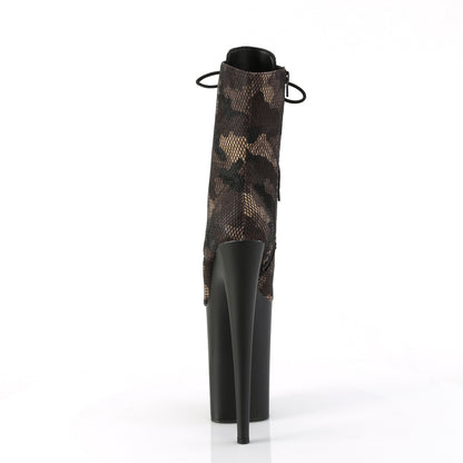 Pleaser  Botines INFINITY-1020cm de camuflaje verde/blk mate
