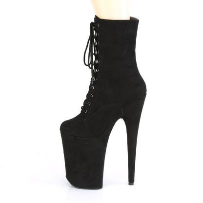 Pleaser Botas de tobillo para mujer INFINITY-1020FS BLK Faux Suda / Blk Faux Suede