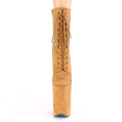 Pleaser Womens Ankle Boots INFINITY-1020FS Camel Faux Suede/Camel Faux Suede