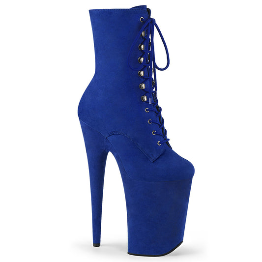 Pleaser Womens Ankle Boots INFINITY-1020FS Royal Blue F.Suede/Royal Blue F.Suede