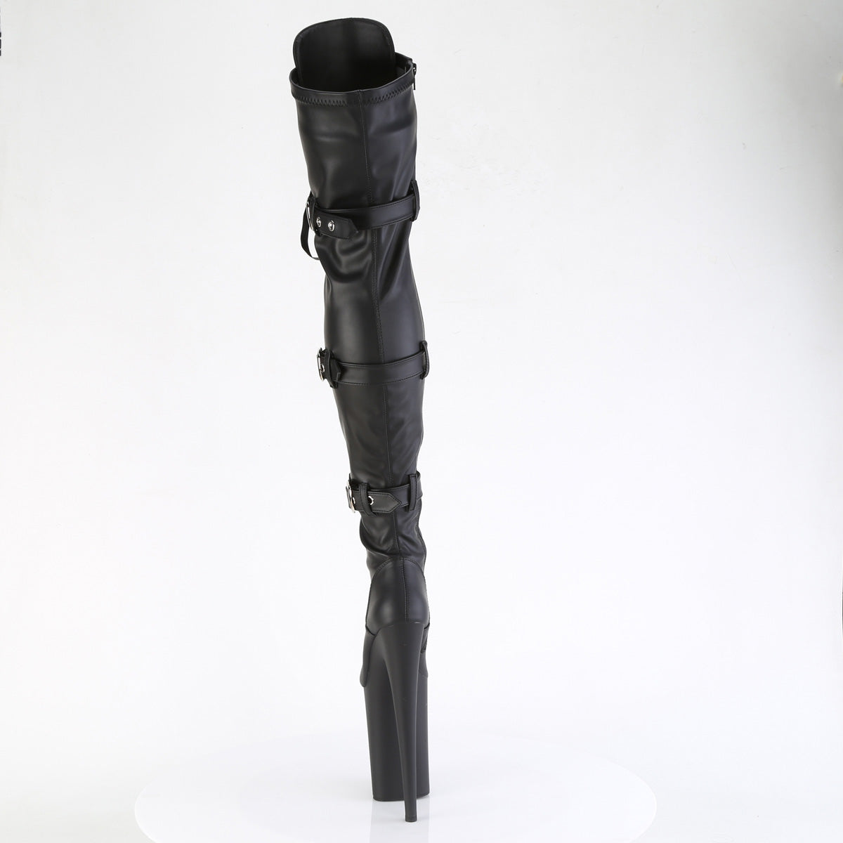 Pleaser   INFINITY-3028 Blk str faux le/blk mate