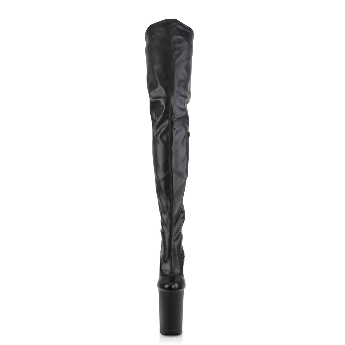 Pleaser Womens Boots INFINITY-4000 Blk Str Faux Leather/Blk Matte