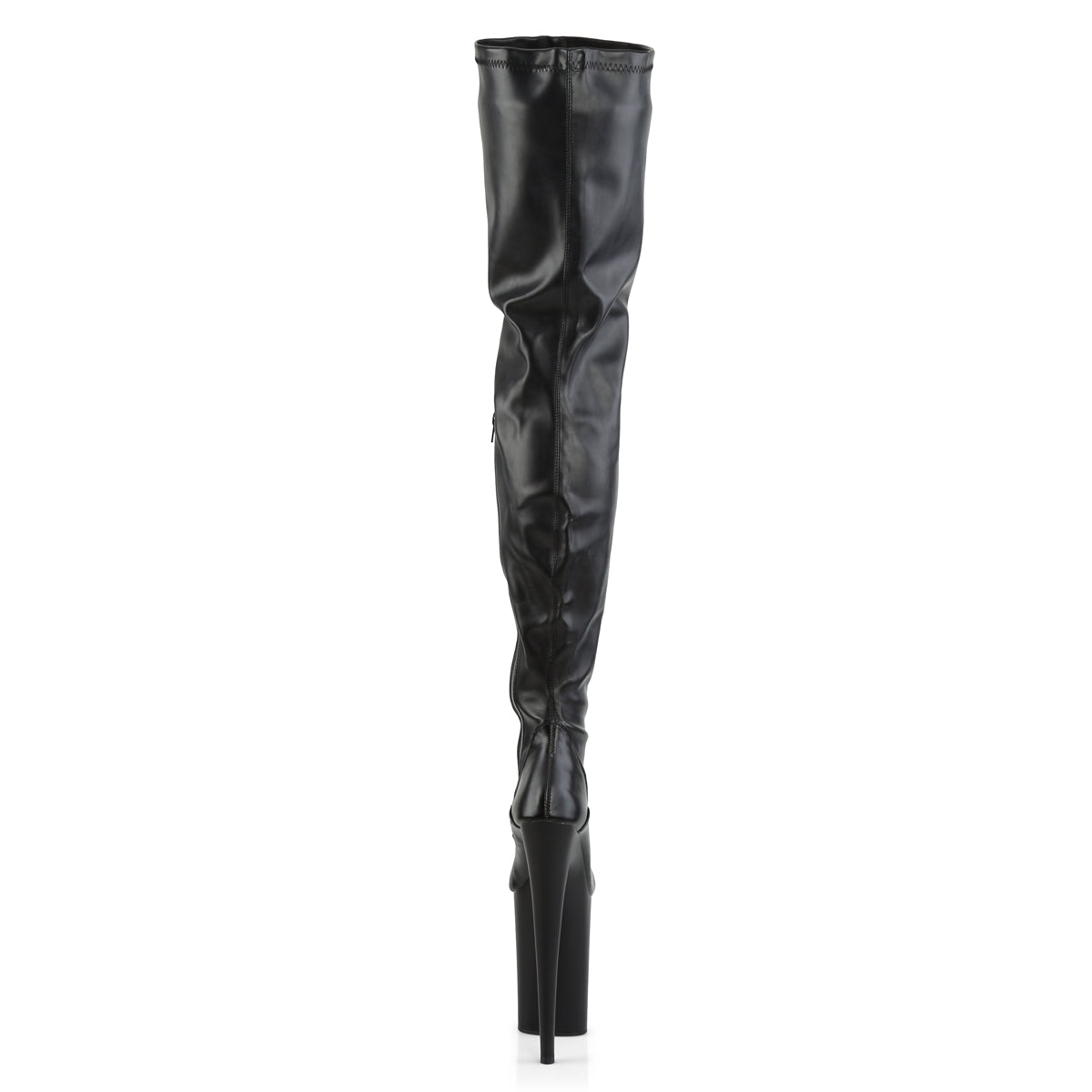 Pleaser Womens Boots INFINITY-4000 Blk Str Faux Leather/Blk Matte
