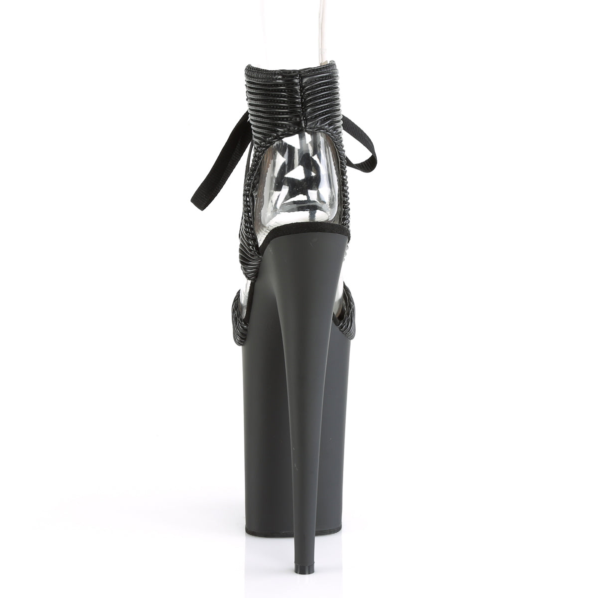 Pleaser Sandalias para mujer INFINITY-900-14 BLK CUERO FAUX COLILADO / BLK MATE