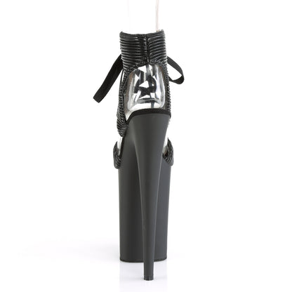 Pleaser Sandalias para mujer INFINITY-900-14 BLK CUERO FAUX COLILADO / BLK MATE