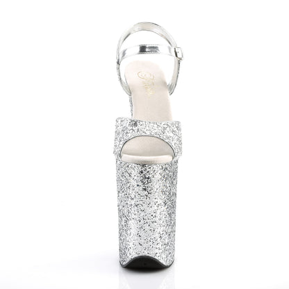Pleaser Womens Sandals INFINITY-910LG Slv Glitter/Slv Glitter