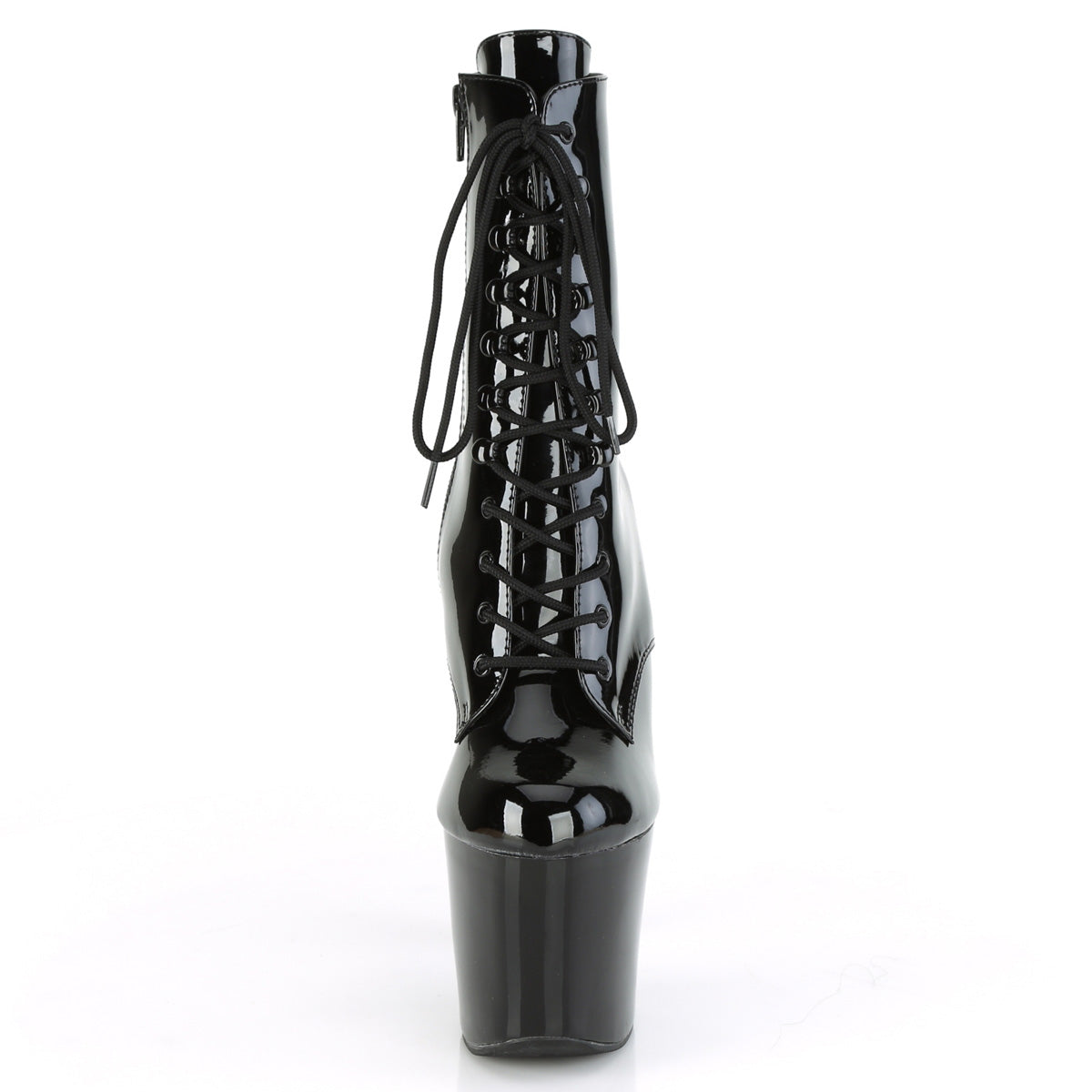 Pleaser Botas de tobillo para mujer IRONGRIP-1020 blk pat pat / blk-slv cepillado