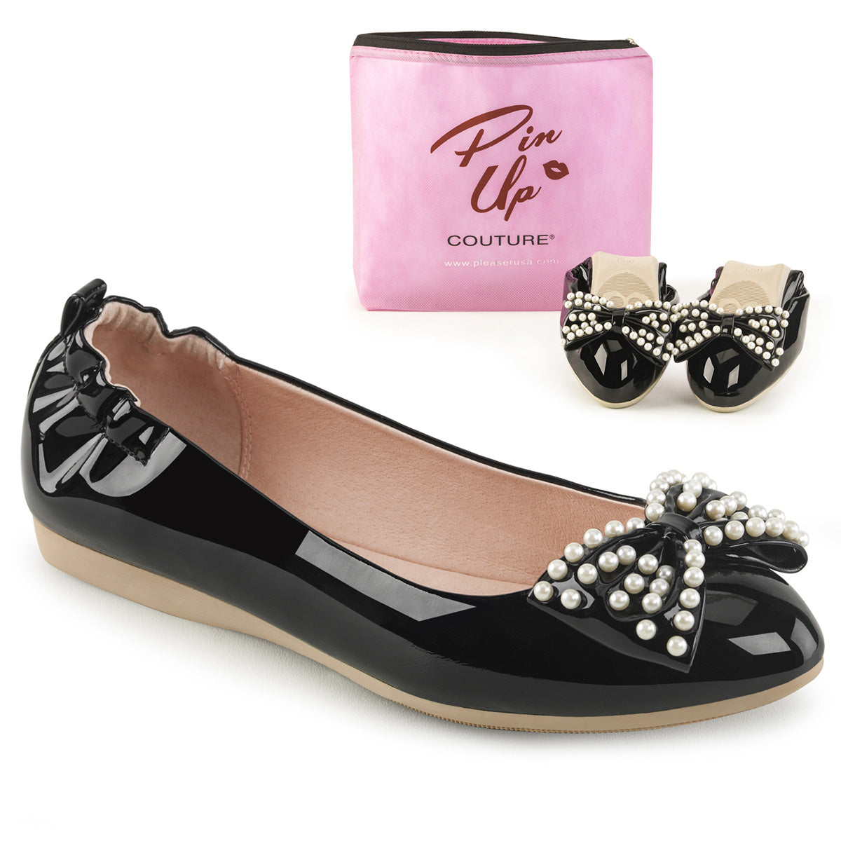 Pin Up Couture Womens Pumps IVY-09 Blk Pat