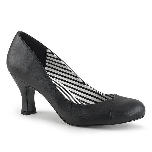 Pleaser Pink Label Bombas para mujer JENNA-01 Blk Faux Cuero