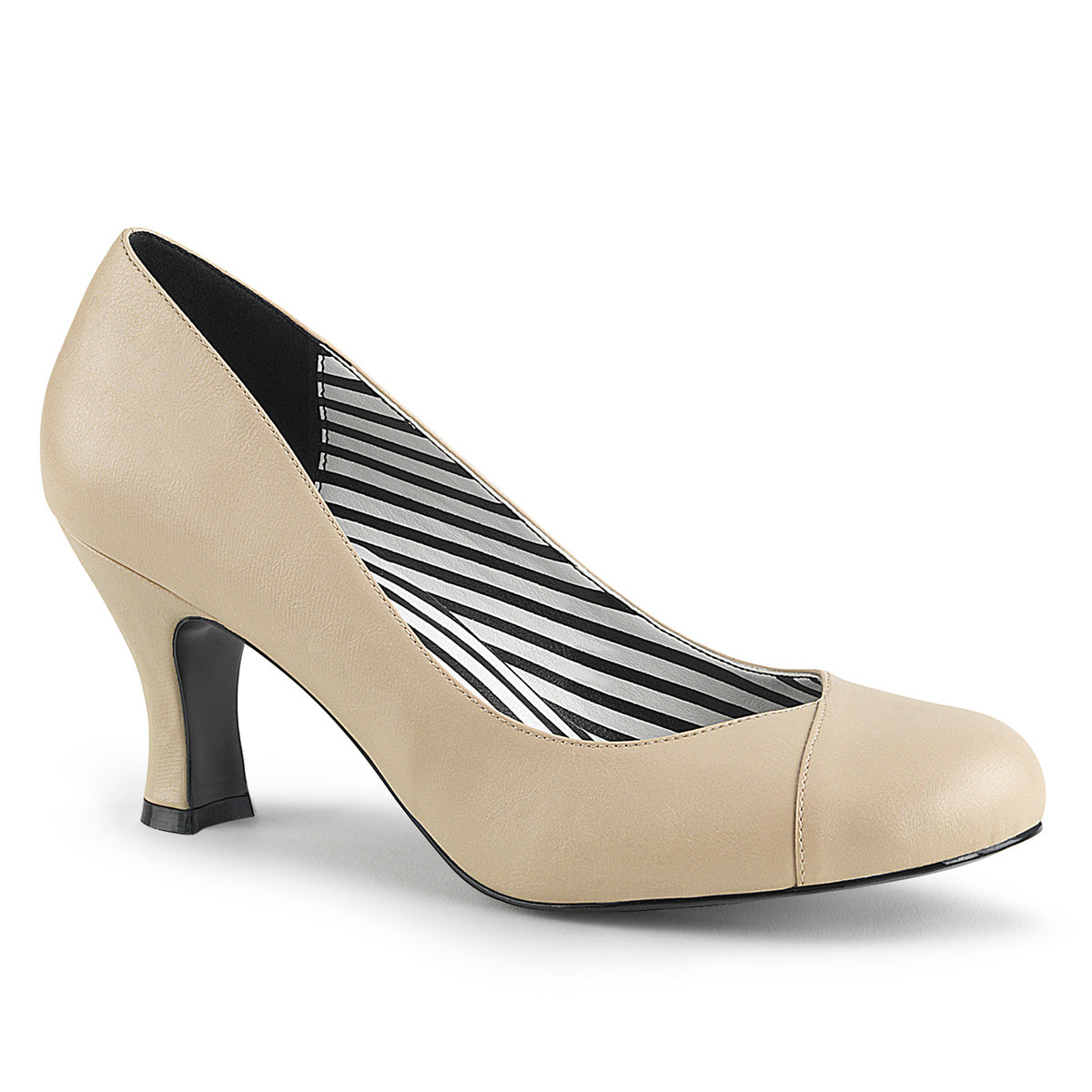 Pleaser Pink Label Womens Pumps JENNA-01 Cream Faux Leather