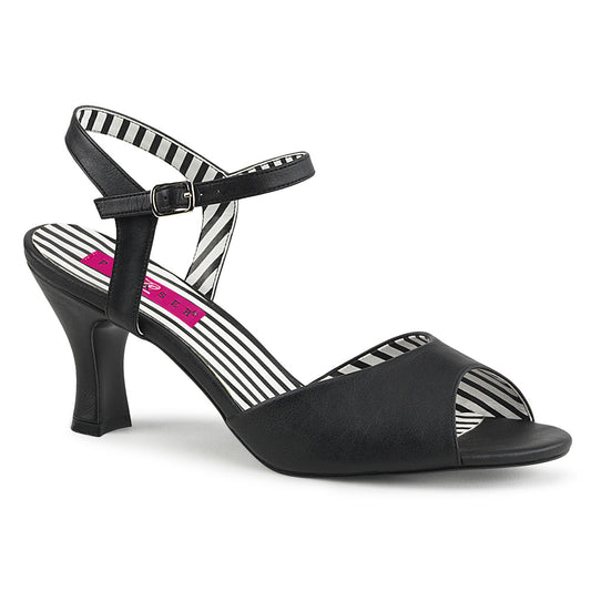 Pleaser Pink Label Bombas para mujer JENNA-09 Blk Faux Cuero
