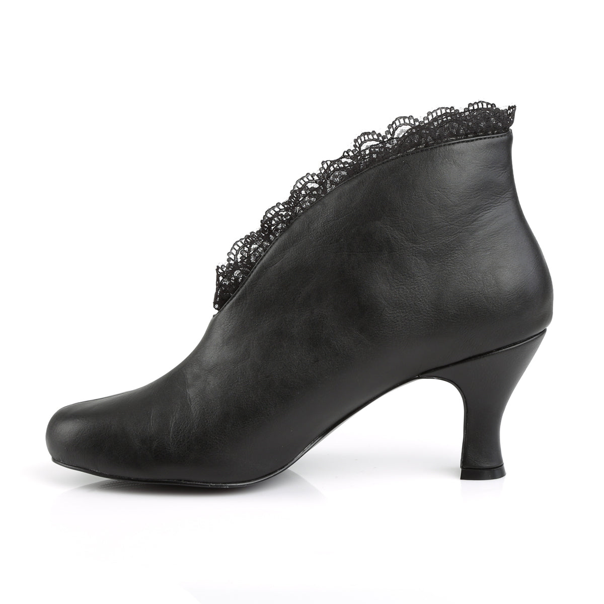 Pleaser Pink Label Botas de tobillo para mujer JENNA-105 Blk Faux Cuero-Cordillo