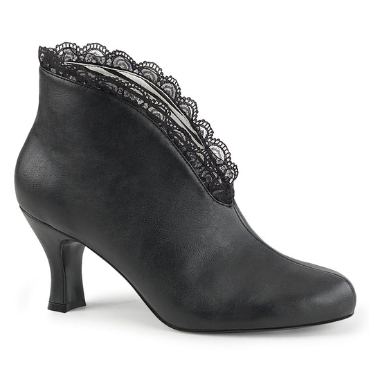 Pleaser Pink Label Botas de tobillo para mujer JENNA-105 Blk Faux Cuero-Cordillo