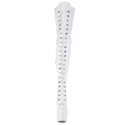 Pleaser Women's Platform Shoes JUBILANT-4012 Wht Str. Pat