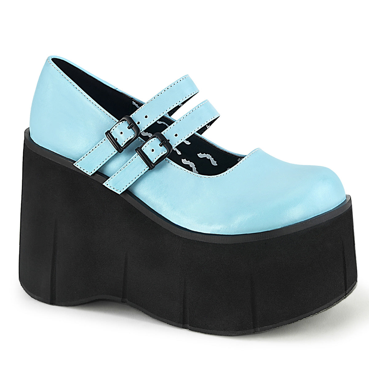 DemoniaCult Bombas de mujer KERA-08 B. Cuero vegano azul