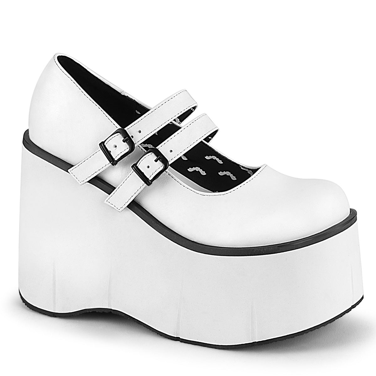 DemoniaCult Bombas de mujer KERA-08 WHT Leather Vegan