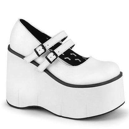 DemoniaCult Bombas de mujer KERA-08 WHT Leather Vegan