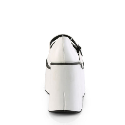 DemoniaCult Bombas de mujer KERA-08 WHT Leather Vegan