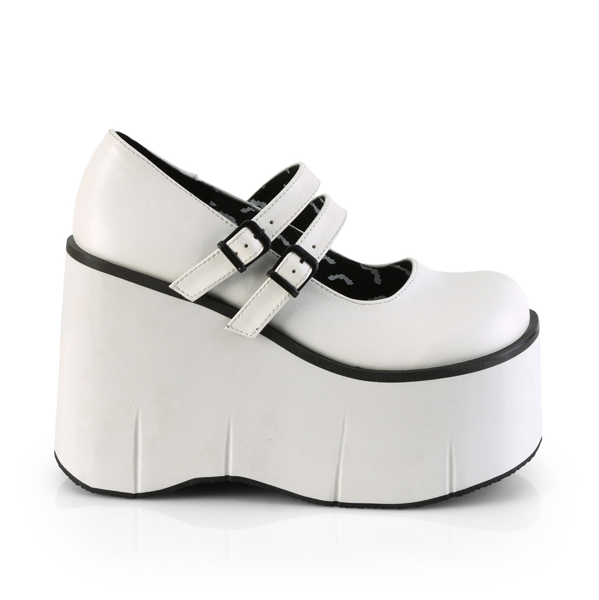 DemoniaCult Bombas de mujer KERA-08 WHT Leather Vegan