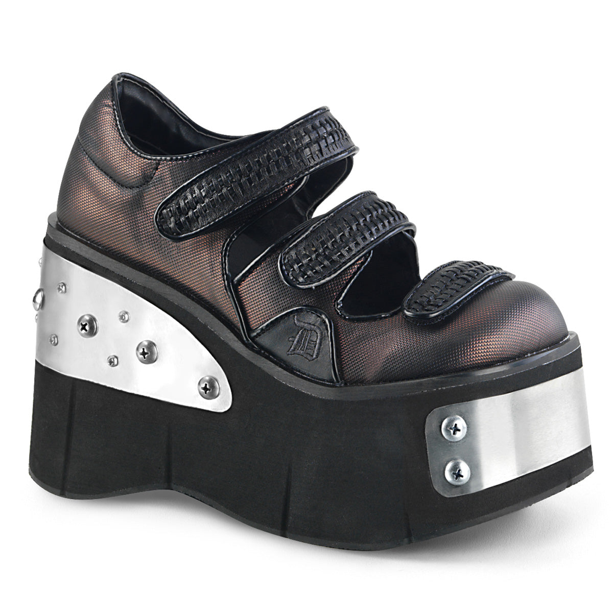 DemoniaCult Bombas de mujer KERA-13 BLK-PWER Vegan Leather