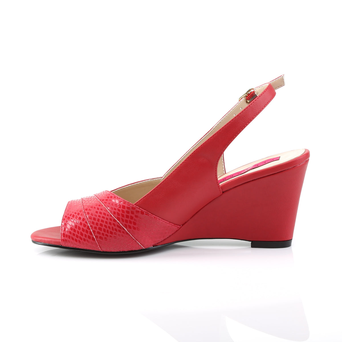 Pleaser Pink Label Bombas para mujer KIMBERLY-01sp cuero de imitación roja