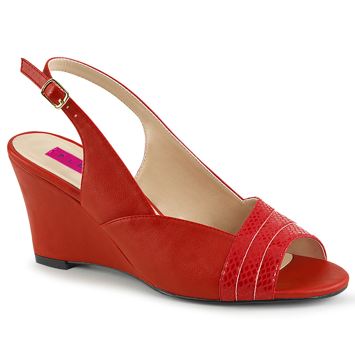 Pleaser Pink Label Bombas para mujer KIMBERLY-01sp cuero de imitación roja