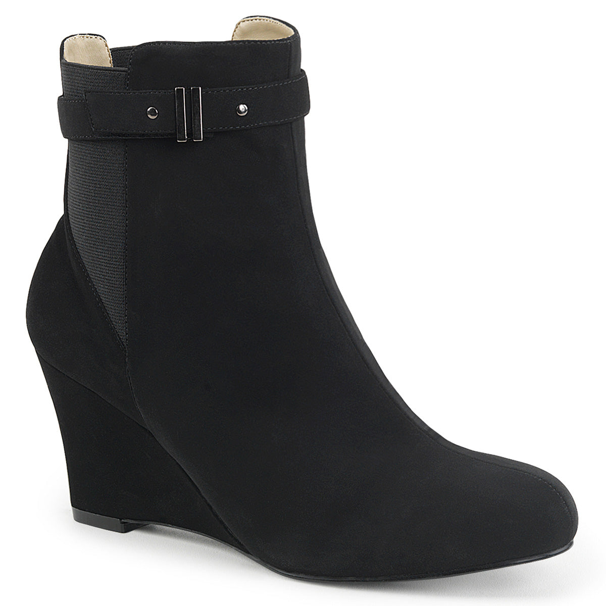 Pleaser Pink Label Botas de tobillo para mujer KIMBERLY-102 Blk Nubuck Suede