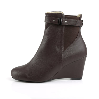 Pleaser Pink Label Botas de tobillo para mujer KIMBERLY-102 cuero de imitación marrón