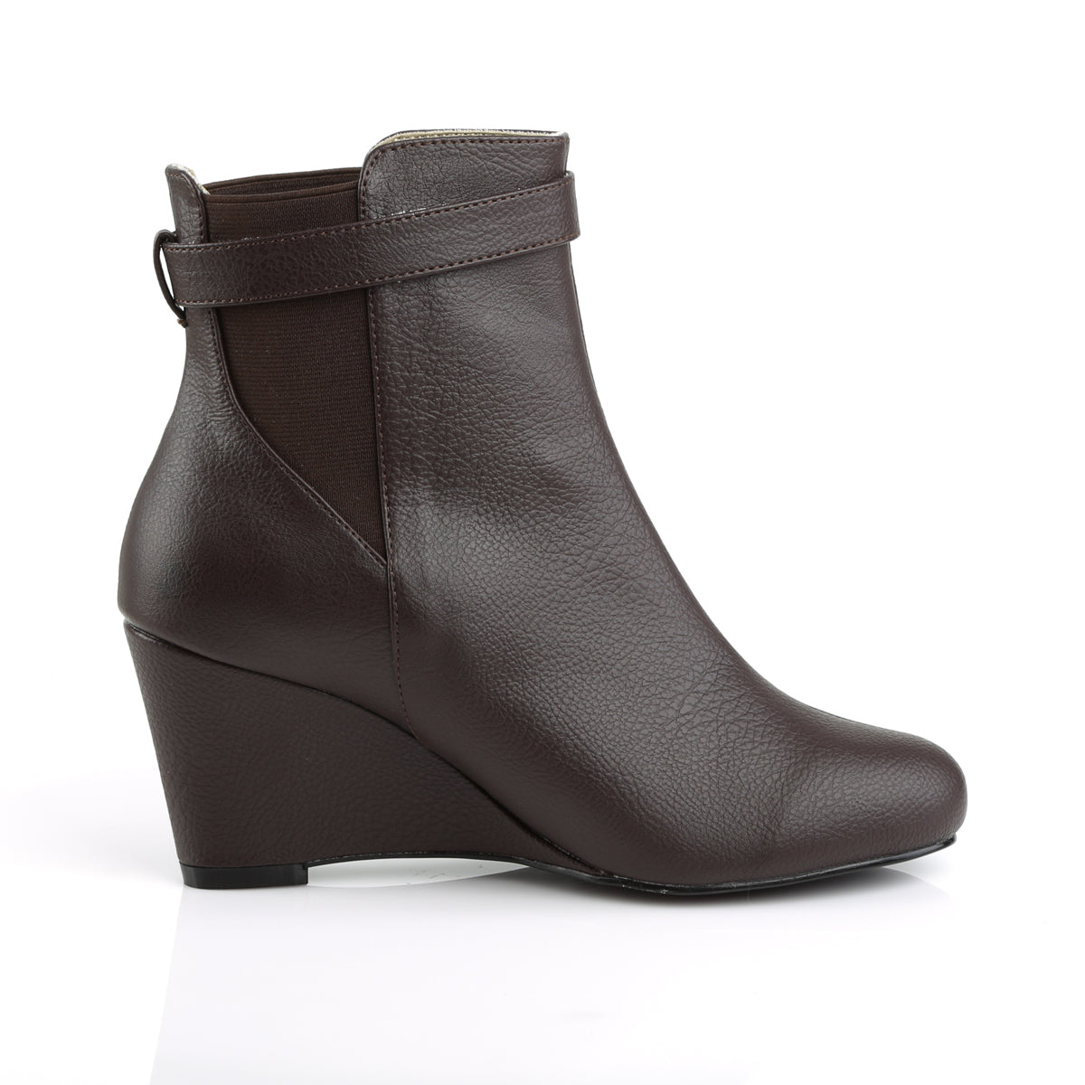 Pleaser Pink Label Botas de tobillo para mujer KIMBERLY-102 cuero de imitación marrón