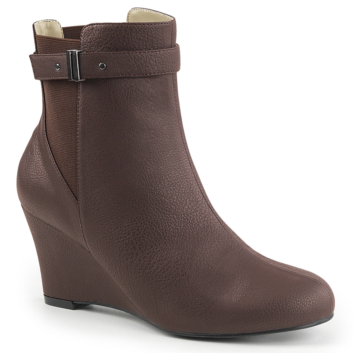 Pleaser Pink Label Botas de tobillo para mujer KIMBERLY-102 cuero de imitación marrón