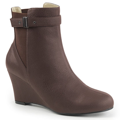 Pleaser Pink Label Botas de tobillo para mujer KIMBERLY-102 cuero de imitación marrón