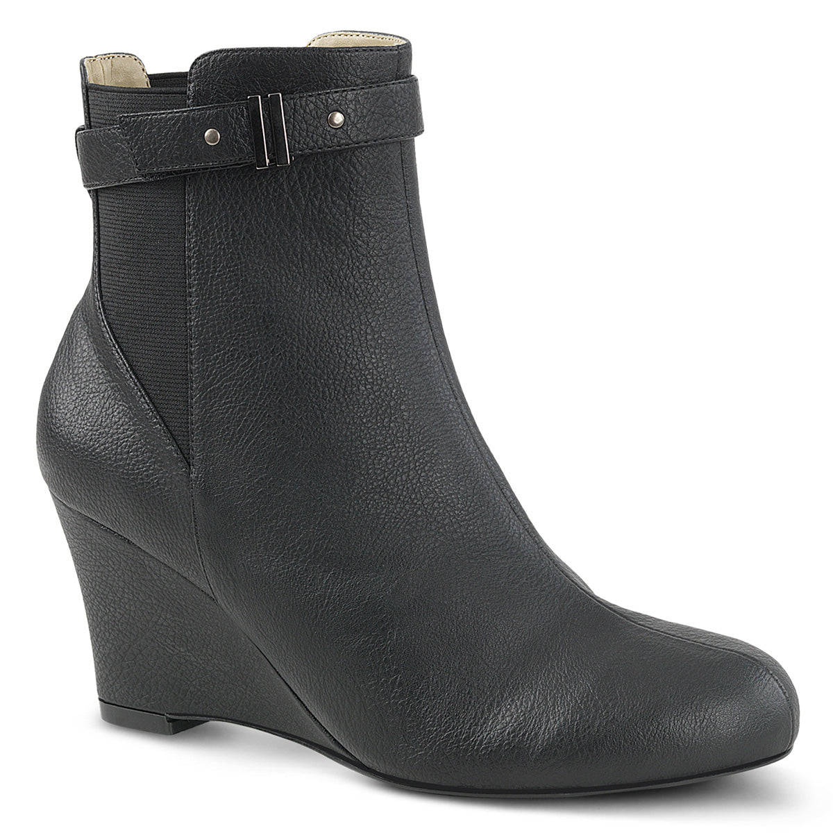Pleaser Pink Label Botas de tobillo para mujer KIMBERLY-102 Blk Faux Cuero