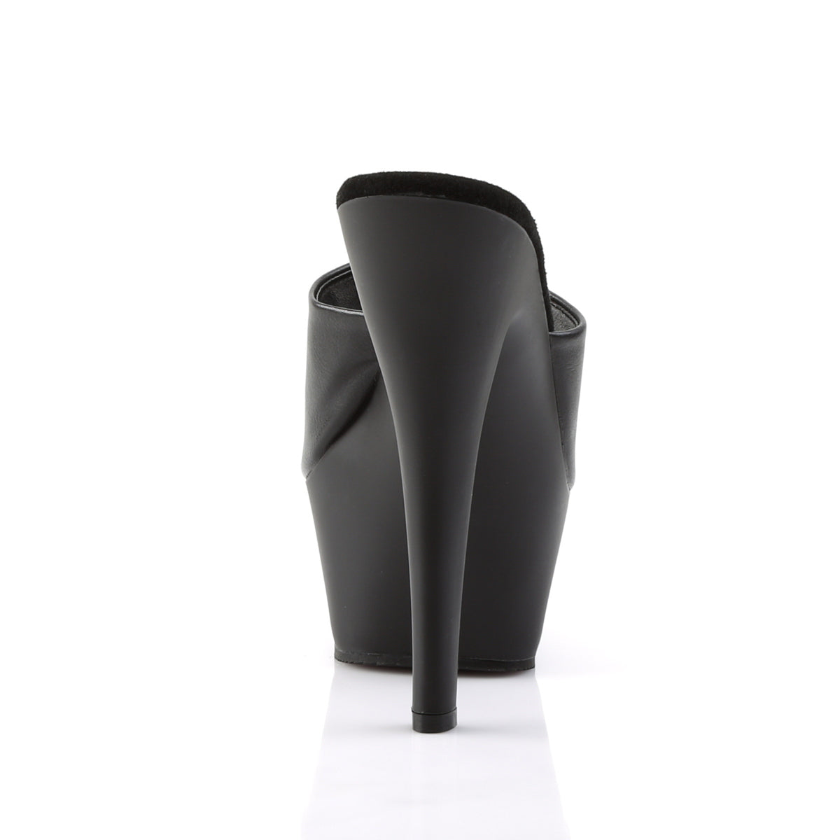 Pleaser Sandalias para mujer KISS-201 Blk Faux Cuero / Blk Mate