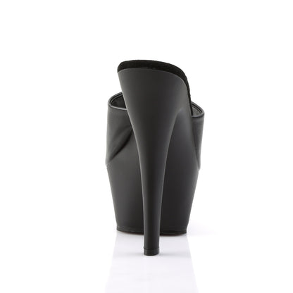 Pleaser Sandalias para mujer KISS-201 Blk Faux Cuero / Blk Mate