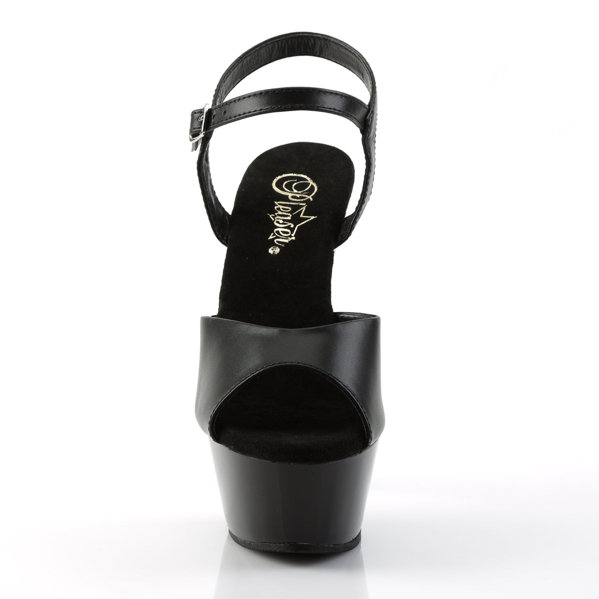 Pleaser Sandalias para mujer KISS-209 blk cuero / blk