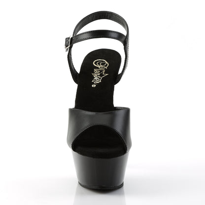 Pleaser Sandalias para mujer KISS-209 blk cuero / blk