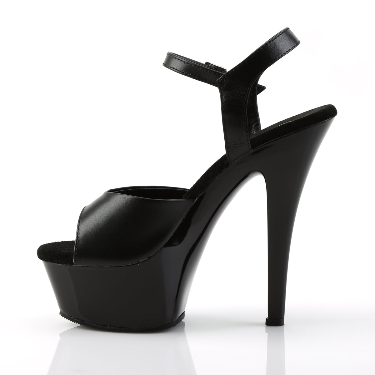 Pleaser Sandalias para mujer KISS-209 blk cuero / blk
