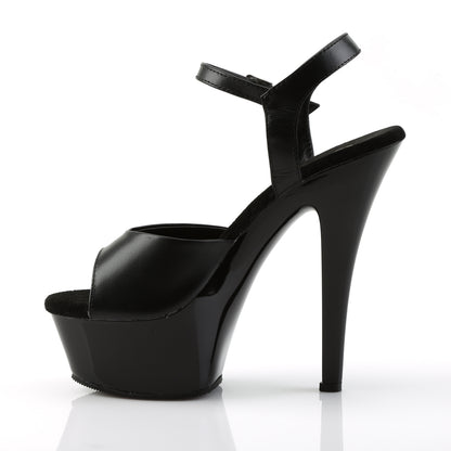 Pleaser Sandalias para mujer KISS-209 blk cuero / blk