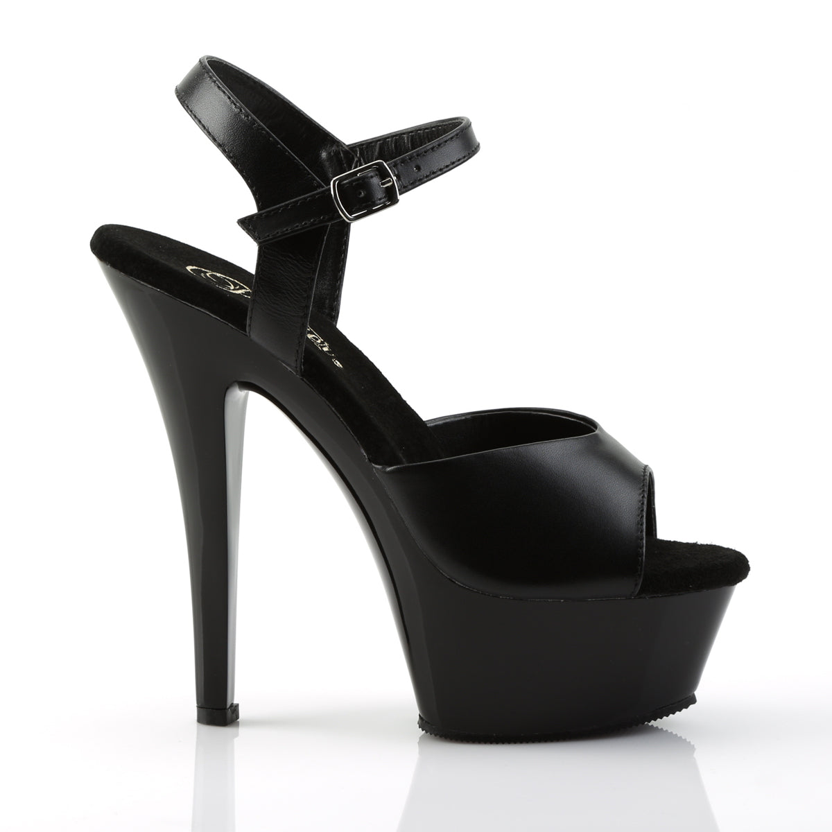 Pleaser Sandalias para mujer KISS-209 blk cuero / blk
