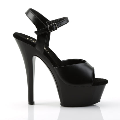 Pleaser Sandalias para mujer KISS-209 blk cuero / blk