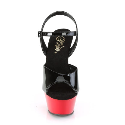 Pleaser Sandalias para mujer KISS-209 BLK PAT / RED
