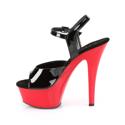 Pleaser Sandalias para mujer KISS-209 BLK PAT / RED