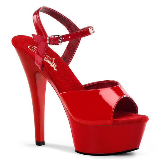 Pleaser Womens Sandals KISS-209 Red Pat/Red